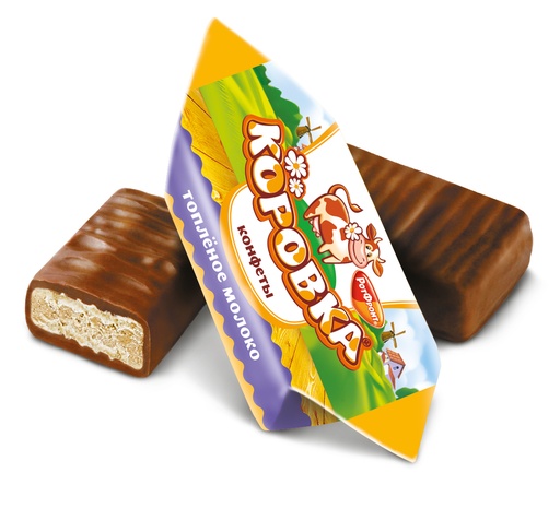 [03_01_0560] Chocolate sweets "Коровка вкус топленое молоко" шоколадно-вафельная конфета (конфеты) 5kg /Uniconf 01/  03_01_0560