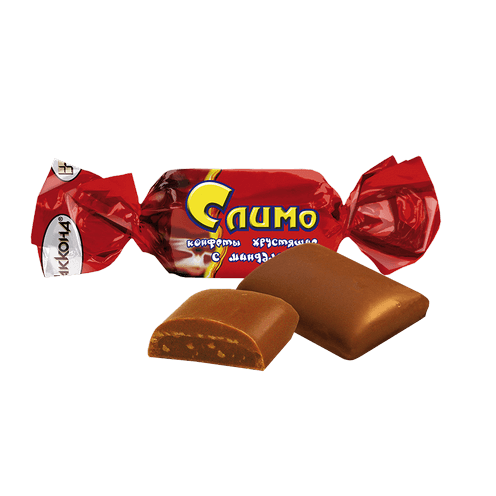 [03_02_0190] Chocolate sweets "Слимо" хрустящая с миндалем в молочном шоколаде (конфеты) 4kg /Akkond 02/  03_02_0190