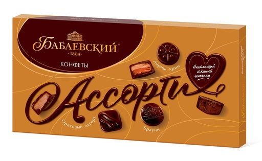 [04_01_0070] Chocolate sweet in boxes "Бабаевский Ассорти" 1/280gr 8pc /Uniconf 01/  04_01_0070