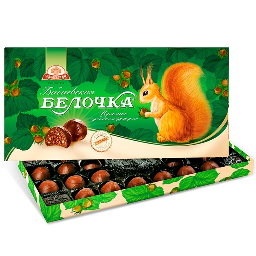 [04_01_0100] Chocolate sweet in boxes "Бабаевская Белочка" (конфеты) 1/340gr 8pc /Uniconf 01/  04_01_0100