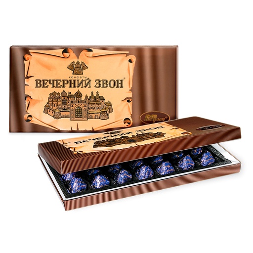 [04_01_0110] Chocolate sweet in boxes "Вечерний звон" (конфеты) 1/320gr 8pc /Uniconf 01/  04_01_0110