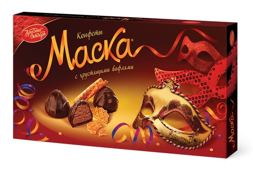 [04_01_0210] Chocolate sweet in boxes "Маска" с хрустящими вафлями 1/300gr 8pc /Uniconf 01/  04_01_0210