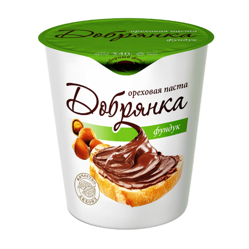 [05_02_0012] Caramel spread Паста ореховая "Добрянка" фундук 1/340gr 12pc /Akkond 02/  05_02_0012