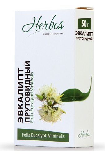 [06_52_0010] Herbes Tea Eucalyptus Эвкалипт 1/50gr 20pc/block 5blocks/100pc/case /Herbes 52/  06_52_0010