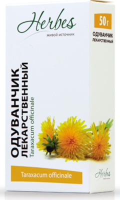 [06_52_0023] Herbes Tea Dandelion Одуванчик  1/50gr 20pc/block 5blocks/100pc/case /Herbes 52/  06_52_0023