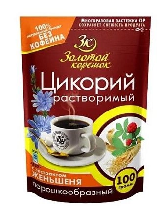 [06_53_0211] Herbes drink Напиток Цикорий жареный с женьшенем 1/100gr 12pc /Zolotoy Koreshok 53/  06_53_0211