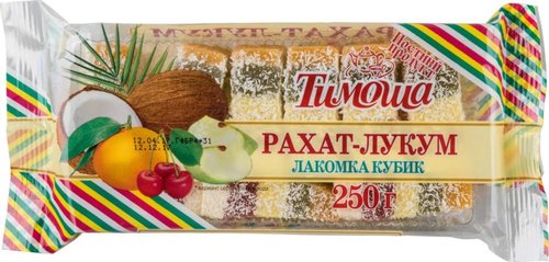 [07_14_0134] Caramel Рахат-лукум "Лакомка" кубик 1/250gr 12pc /Timosha 14/  07_14_0134
