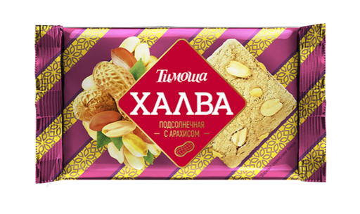 [07_14_0190] Caramel Халва подсолнечная с арахисом 1/250gr 20pc /Timosha 14/  07_14_0190