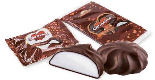 [08_01_0185] Marshmallow Зефир "Обожайка" в шоколаде 1/200gr 12pc /Uniconf 01/  08_01_0185