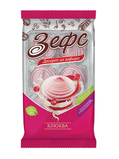 [08_13_0011] Chocolate sweets Зефир "Вихрь" со вкусом клюквы 1/250gr 9pc /Tverskoy Konditer 13/   08_13_0011