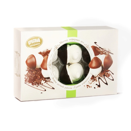 [08_44_0260] Marshmallow Зефир "Грибы зефирные" "Мастер зефирных дел" коробка 1/300gr 6pc /Krasny pischevik 44/  08_44_0260