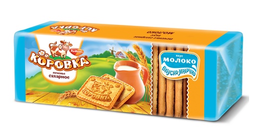 [09_01_0063] Cookies Biscuits Печенье "Коровка" с Молоком 1/375gr 18рс /Uniconf 01/  09_01_0063