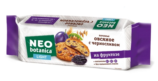 [09_01_0172] Cookies Biscuits Neo - Botanica печенье Овсянное со злаками с изюмом на фруктозе 1/280gr 15pc /Uniconf 01/  09_01_0172