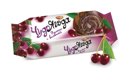 [09_01_0220] Biscuits Рулет бисквитный "Чудо ягода" с вишней 1/200gr 15pc /Uniconf 01/  09_01_0220