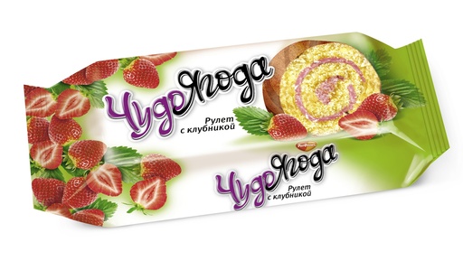 [09_01_0221] Biscuits Рулет бисквитный "Чудо ягода" с клубникой 1/200gr 15pc /Uniconf 01/  09_01_0221