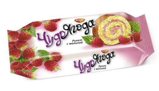 [09_01_0222] Biscuits Рулет бисквитный "Чудо ягода" с малиной 1/200gr 15pc /Uniconf 01/  09_01_0222