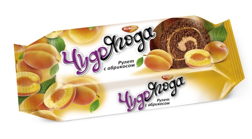 [09_01_0223] Biscuits Рулет бисквитный "Чудо ягода" с абрикосом 1/200gr 15pc /Uniconf 01/  09_01_0223