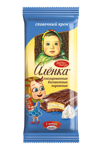 [09_01_0232] Biscuits Пирожные бисквитные "Аленка" сливочный крем 1/200gr 12pc /Uniconf 01/  09_01_0232