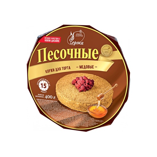 [09_99_0040] Biscuits Корж для торта Медовик круглый 1/400gr 10pc /Aist plus 99/   09_99_0040