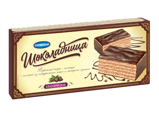 [10_03_0010] Waffer Торт вафельный "Шоколадница" классический 1/240gr 12pc /Kolomenskiy 03/  10_03_0010