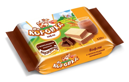[11_01_0030] Waffer Вафли "Коровкa" с шоколадной жировой начинкой 1/150gr 22pc /Uniconf 01/  11_01_0030