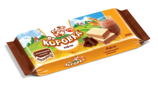 [11_01_0036] Waffer Вафли "Коровкa" с шоколадной жировой начинкой 1/300gr 11pc /Uniconf 01/  11_01_0036