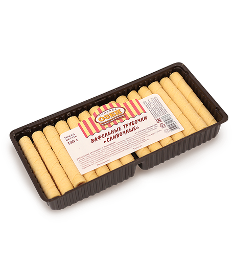 [11_26_0040] Waffer Вафли трубочки "Сливочные" 1/180gr 12pc /Ostankino 26/   11_26_0040