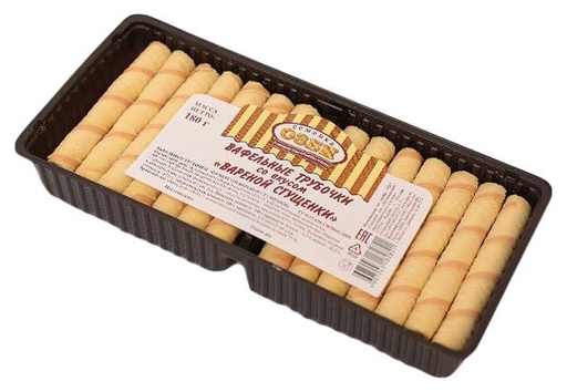 [11_26_0050] Waffer Вафли Waffer Вафельные трубочки cо вкусом вареной сгущенки» 1/180gr 12pc /Ostankino 26/   11_26_0050