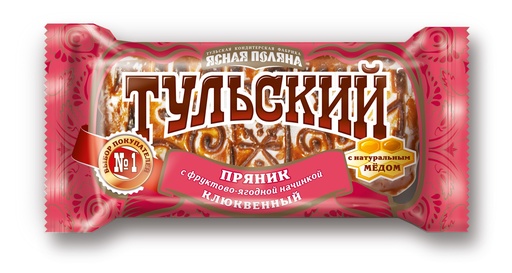 [12_01_0090] Gingerbread Пряник "Тульский" клюквенний 1/130gr 24pc /Uniconf 01/  12_01_0090