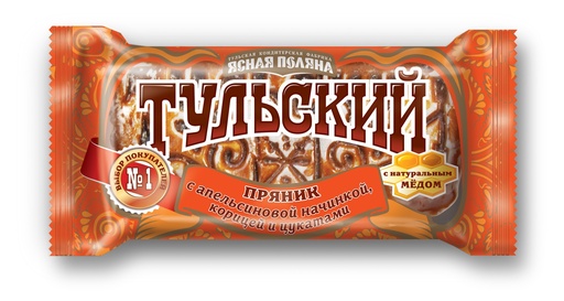 [12_01_0113] Gingerbread Пряник "Тульский" апельсин корица 1/130gr 24pc /Uniconf 01/  12_01_0113
