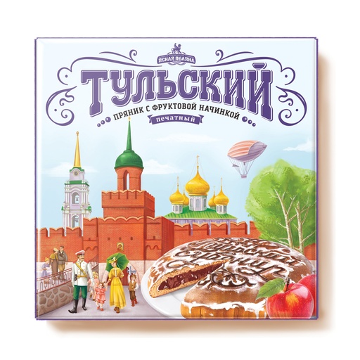 [12_01_0135] Gingerbread Пряник "Тульский" Сувенирный с фруктовой начинкой коркобка 1/500gr 4pc /Uniconf 01/  12_01_0135