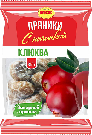 [12_57_0011] Gingerbread Пряник "БКК" сахарные Клюквенная начинка 1/350gr 15pc /BKK 57/  12_57_0011
