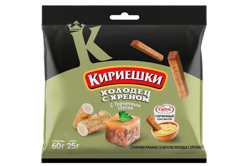 [14_22_0010] Mini-toasts БС294 Сухарики "Кириешки" холодец с горчицей 1/60gr+25gr 30pc /KDV 22/  14_22_0010