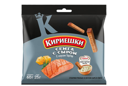 [14_22_0030] Mini-toasts БС353 Сухарики "Кириешки" семга с соус тар-тар 1/60gr+25gr 30pc /KDV 22/  14_22_0030
