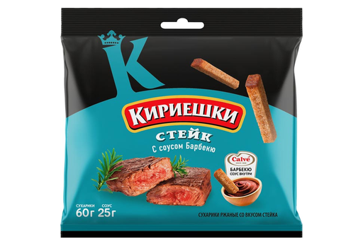 [14_22_0031] Mini-toasts  БС295 Сухарики "Кириешки" стейк барбекю Steak BBQ 1/60gr+25gr 30pc /KDV 22/  14_22_0031