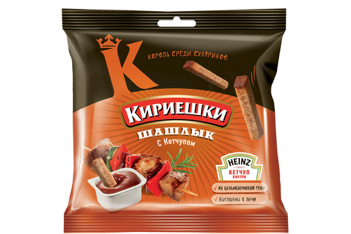 [14_22_0060] Mini-toasts БС290 Сухарики "Кириешки" шашлык с кетчупом 1/60gr+25gr 30pc /KDV 22/  14_22_0060