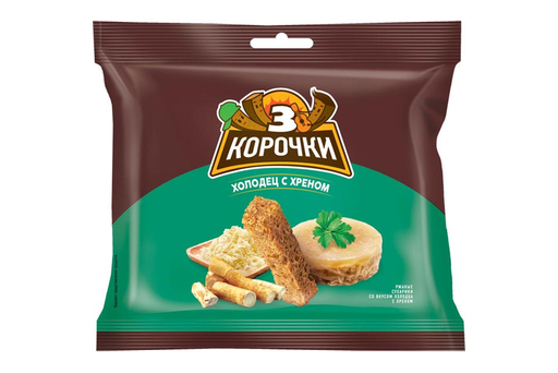 [14_22_0091] Mini-toasts 183 Сухарики "3 Корочки" холодец с хреном 1/100gr 25pc /KDV 22/  14_22_0091