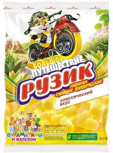 [14_99_0000] Corn crisp Кукурузные палочки "Рузик" ванильные пакет Рузик 1/90gr 20pc /producer? 99/  14_99_0000