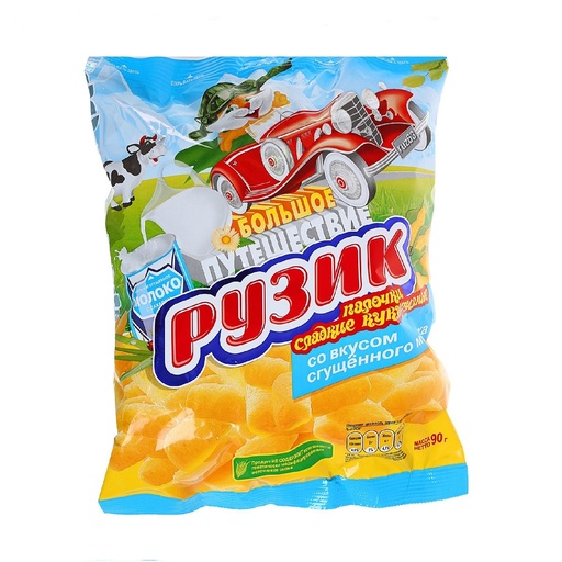 [14_99_0010] Corn crisp Кукурузные палочки "Рузик" со сгущенкой пакет Рузик 1/90gr 20pc /producer? 99/  14_99_0010