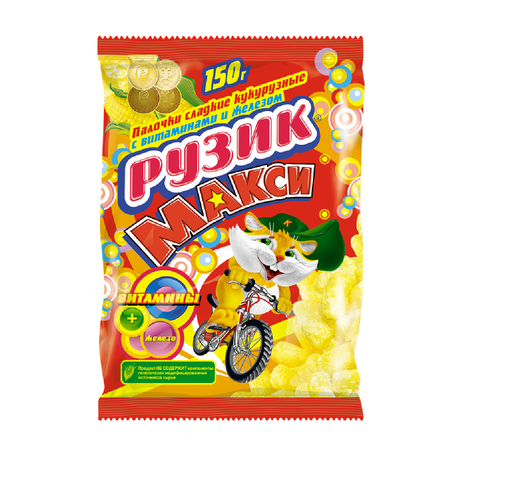 [14_99_0021] Corn crisp Кукурузные палочки "Рузик Макси" ванильные пакет 1/150gr 24pc /producer? 99/  14_99_0021