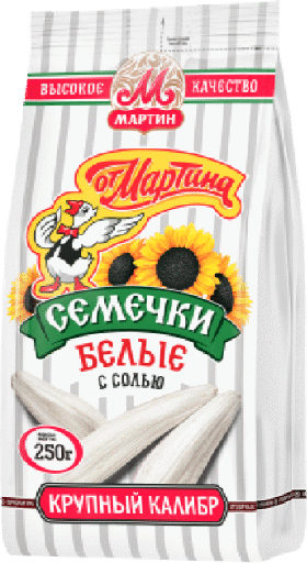 [15_25_0041] Sunflower Семечки "От Мартина" большие белые отборные PREMIUM с солью 250gr 10pc  /Martin 25/  15_25_0041