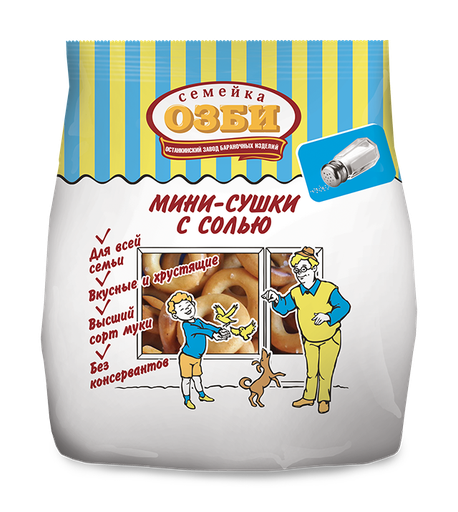 [16_26_0070] Dry bread rings 308 Сушка мини "Семейка" с солью 1/150gr 24pc /Ostankino 26/  16_26_0070
