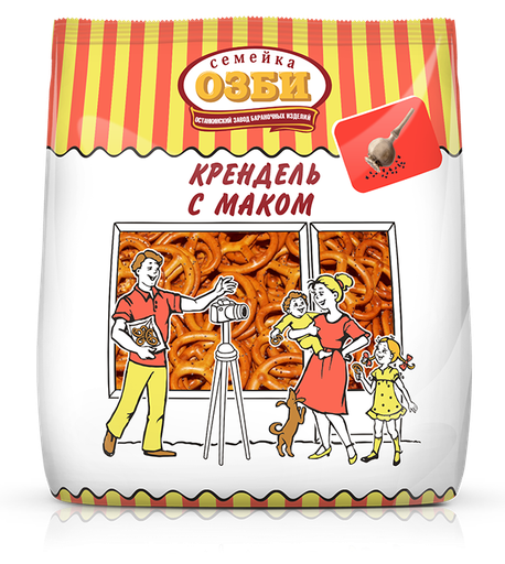 [16_26_0140] Dry bread rings Крендель с  маком 1/200gr 12pc /Ostankino 26/  16_26_0140