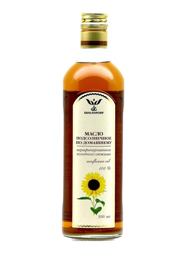 [17_99_0009] Sunflower Oil Масло "Диал-Экспорт" подсолнечное нерафинированное стеклянная бутылка 1/0.5L 6pc /Dial-Export 99/   17_99_0009