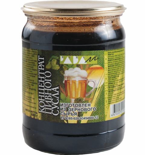 [19_46_0040] Concentrate (extract) Концентрат пивного сусла охмеленный банка 1/680gr 8pc /RusKvas 46/   19_46_0040
