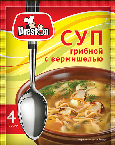 [21_27_0170] Seasonings 35510 Суп грибной с вермишелью  "Preston" 1/050gr 20pc /Magiya Vostoka 27/   21_27_0170
