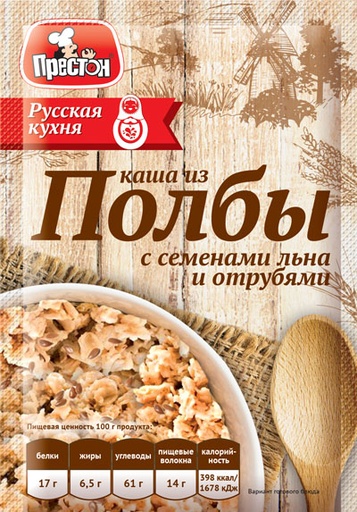 [21_27_0250] Porridge Preston M58300 Каша из полбы с семенами льна и отрубями  "Preston" 1/035gr 20pc /Magiya Vostoka 27/   21_27_0250