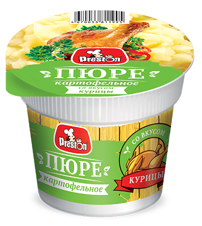 [21_27_0283] Dried instant food in tray М39062 (стакан) Пюре картофельное моментального приготовления со вкусом курицы "Preston" 1/40gr 20pc /Magiya Vostoka 27/   21_27_0283