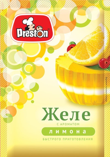 [21_27_0313] Dry instant mix M50912 Желе с ароматом лимона порошокобразный растворимый "Preston" 1/50gr 20pc /Magiya Vostoka 27/   21_27_0313