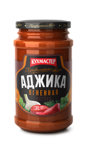 [23_28_0050] Sauce Аджика "Кухмастер Огненная" 1/190gr 12pc /Kuhmaster 28/   23_28_0050